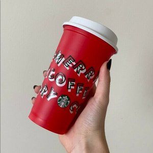 STARBUCKS Merry Coffee Reusable Holiday Cup NWOT Limited Edition 2019